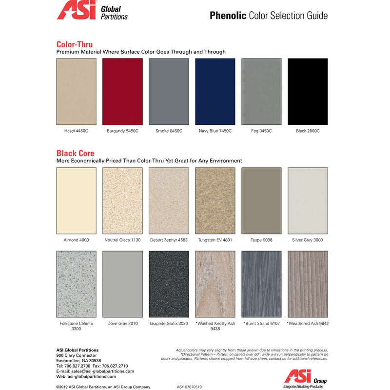 ASI Global (Phenolic) Urinal Screen (18" X 48") - 40-5881880