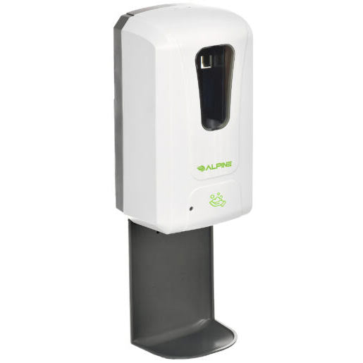 Alpine Automatic Hands-Free Foam Hand Sanitizer/Soap Dispenser with Drip Tray, 1200 mL, White - ALP430-F-T