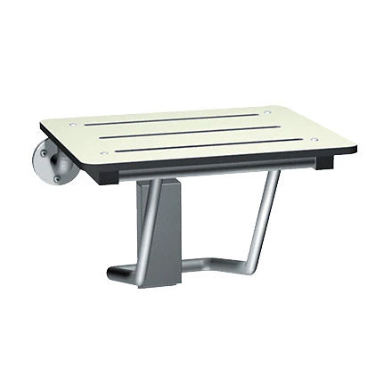 ASI 8203-20 Folding Shower Seat - Rectangular, ADA - Solid Phenolic, White - Compact 20"W