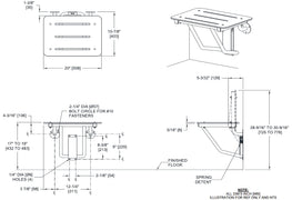 ASI 8203-20 Folding Shower Seat - Rectangular, ADA - Solid Phenolic, White - Compact 20