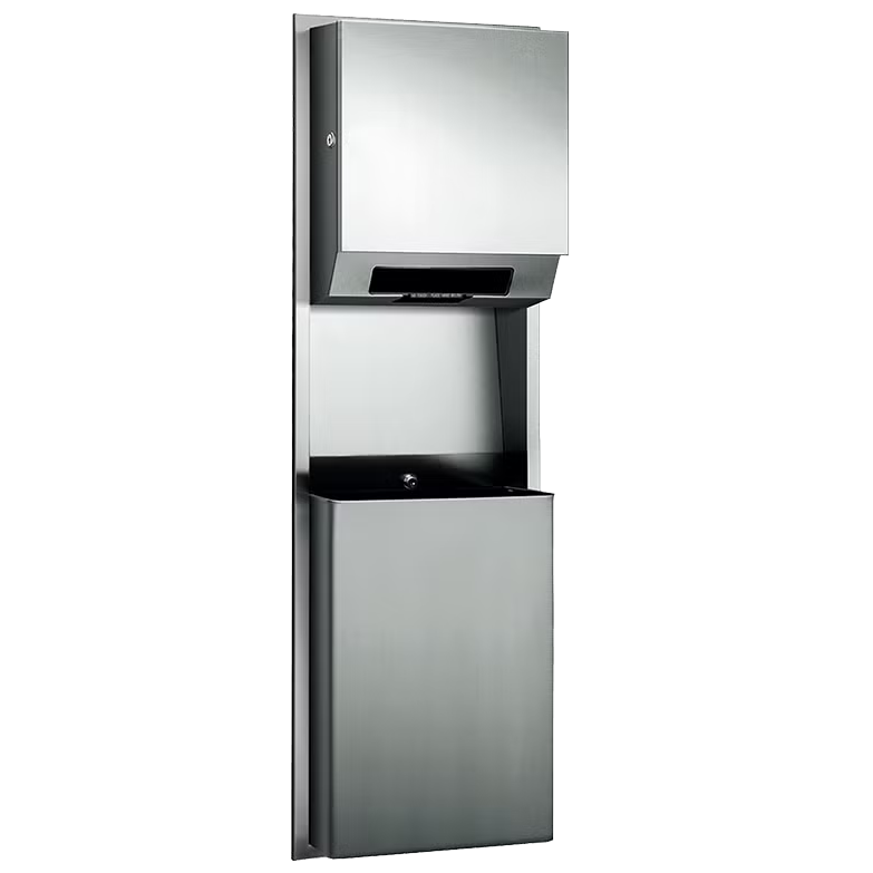 ASI 646924A Simplicity - Auto Roll Paper Towel Disp & 12 gal. Waste Receptacle, Battery, Recessed
