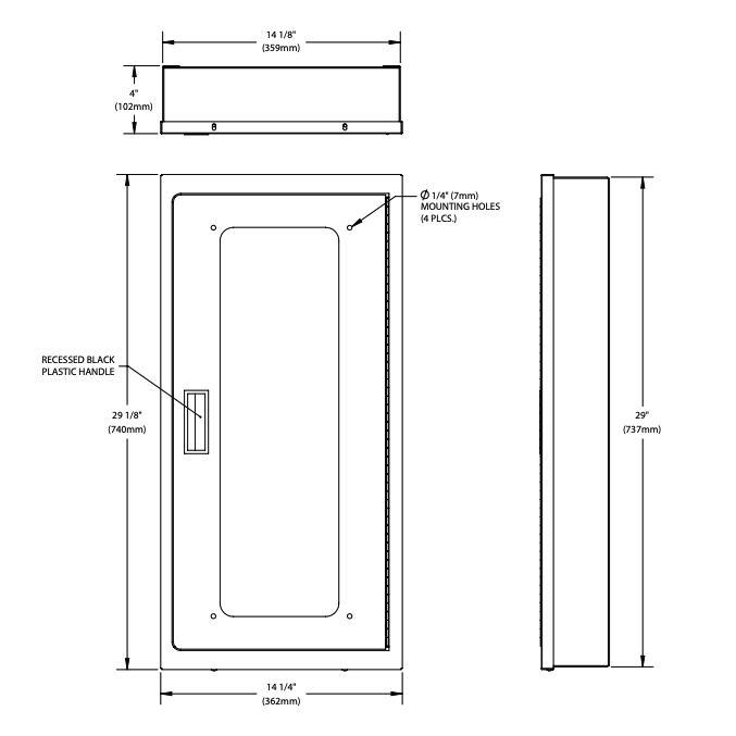 Oval CSST-010100 Surface Mounted, Powder Coated Steel (White), Full Clear Acrylic Window