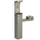 KOA Haws Modular Outdoor Stainless Steel Pedestal with One Bottle Filler and One Fountain, (This Freeze Resistant Unit Requires Additional Parts - See Product Description for Links) Painted Silver - 3611FR-STD