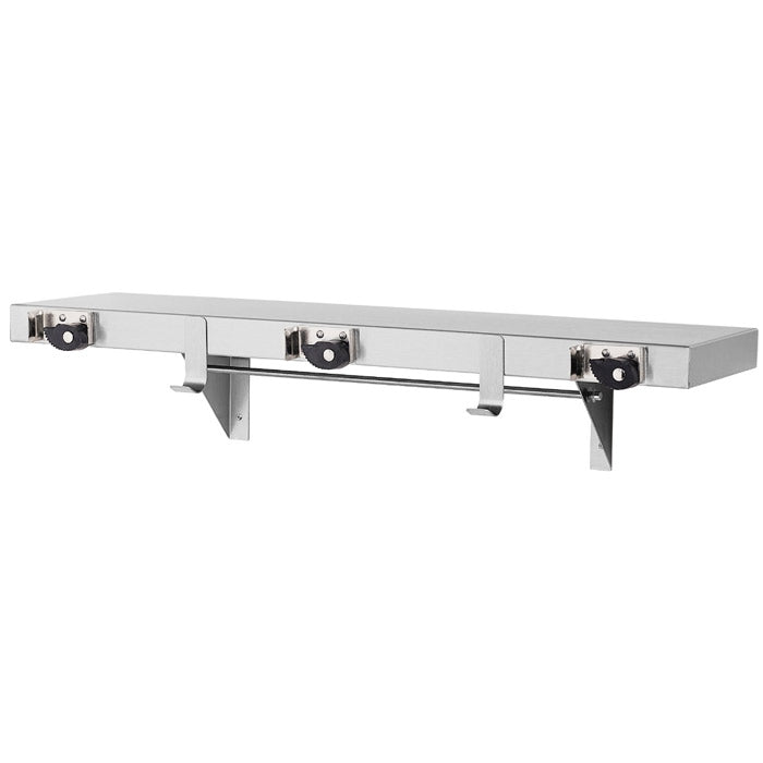 Bradley 9986-00 Mop & Broom Holder, Stainless Steel - 5 Hooks/6 Holders