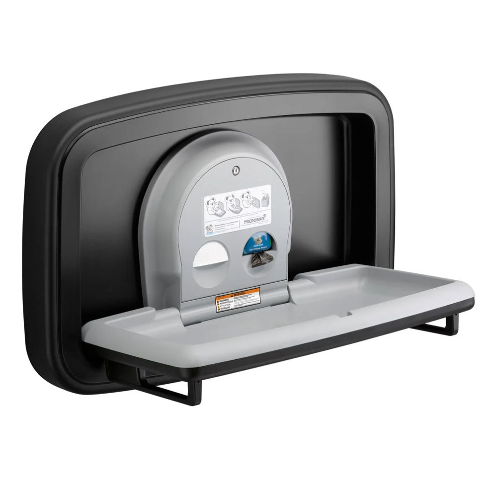 Koala Kare KB310-SSWM-MBLK Horizontal Surface-Mounted Matte Black Stainless Steel Baby Changing Station