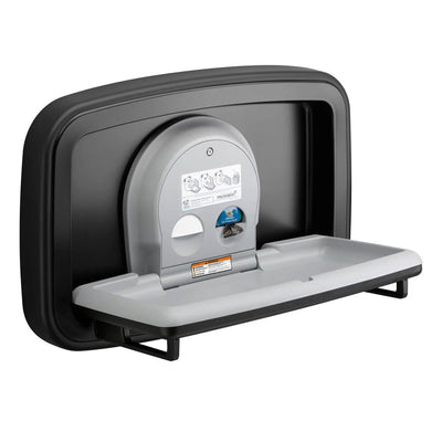 Koala Kare KB310-SSWM-MBLK Horizontal Surface-Mounted Matte Black Stainless Steel Baby Changing Station