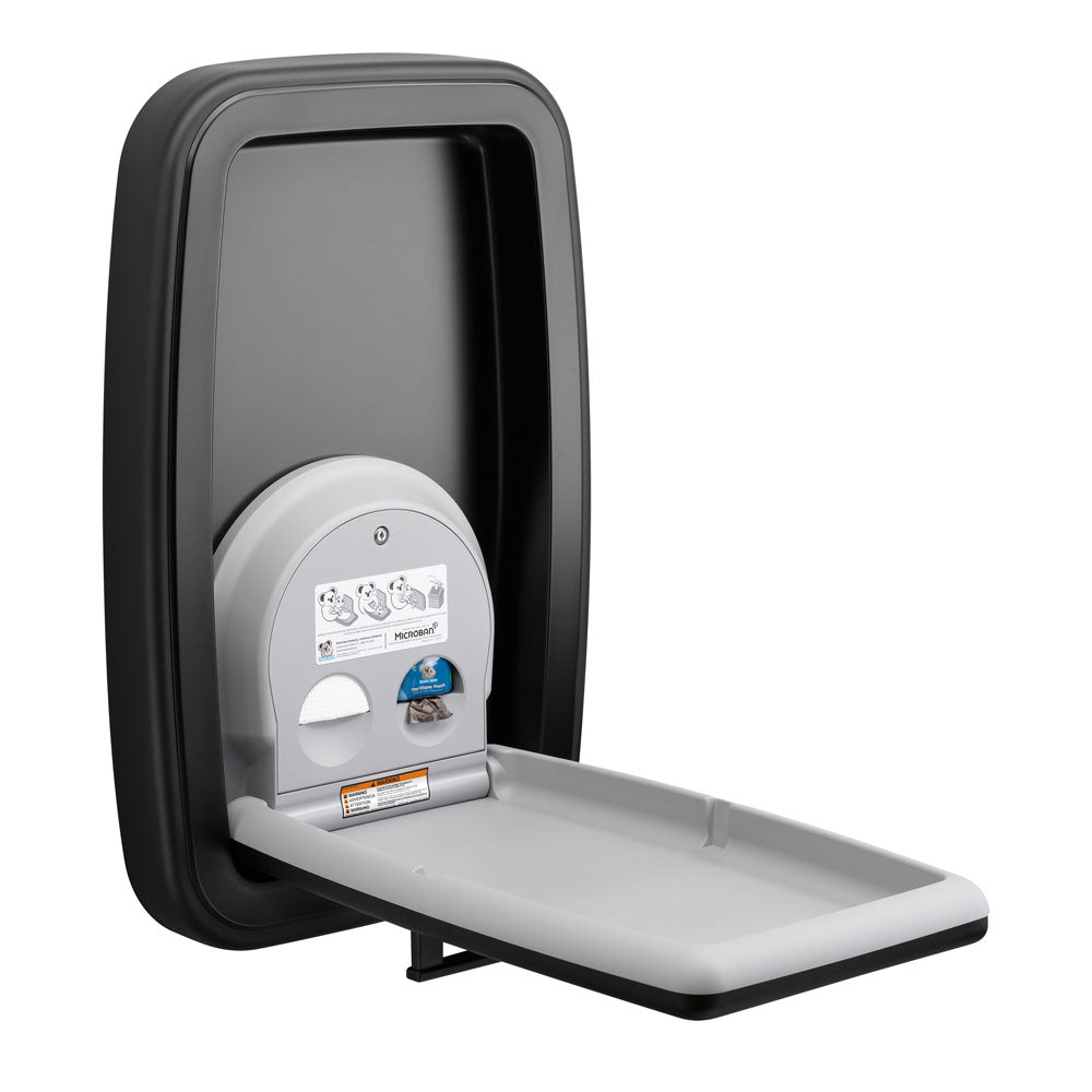 Koala Kare KB311-SSWM-MBLK Vertical Surface-Mounted Matte Black Stainless Steel Baby Changing Station