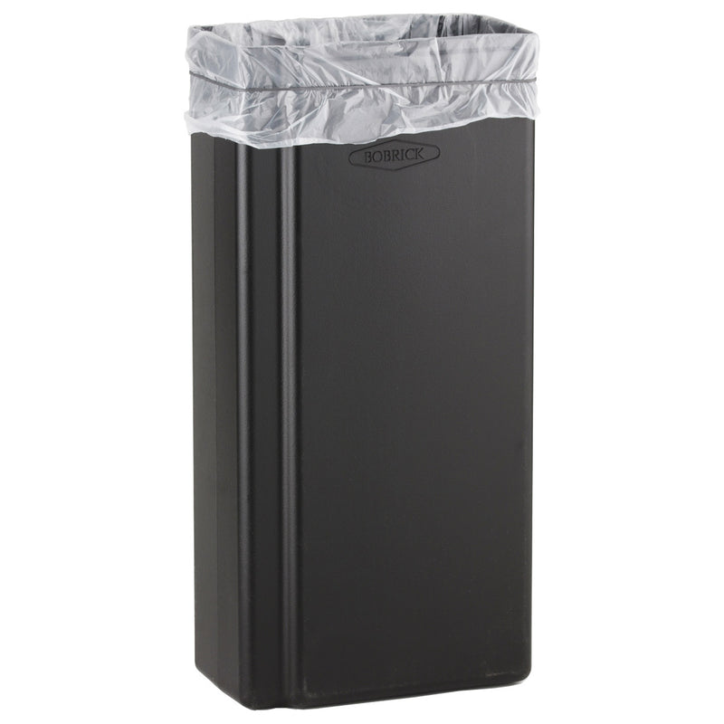 Bobrick Fino B-9279.MBLK 6 Gallon Surface-Mounted Stainless Steel Waste Receptacle with Matte Black Finish