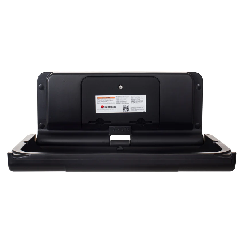 Foundations (The Sova Company) 200-EH-02 Ultra Horizontal Baby Changing Station (EZ Mount Backer Plate Included), Black / Stainless, Updated Part Number: 15HS0002