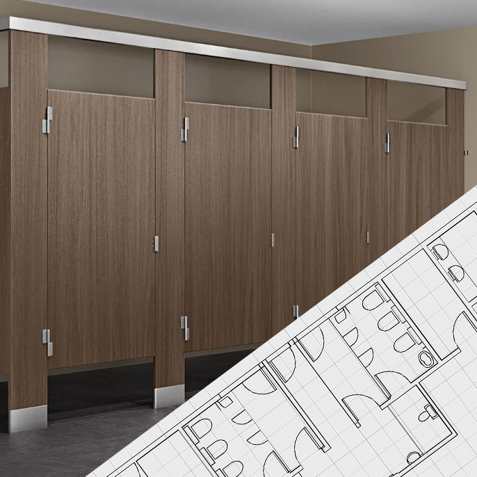 Toilet Partitions - Solid Plastic Restroom Partitions