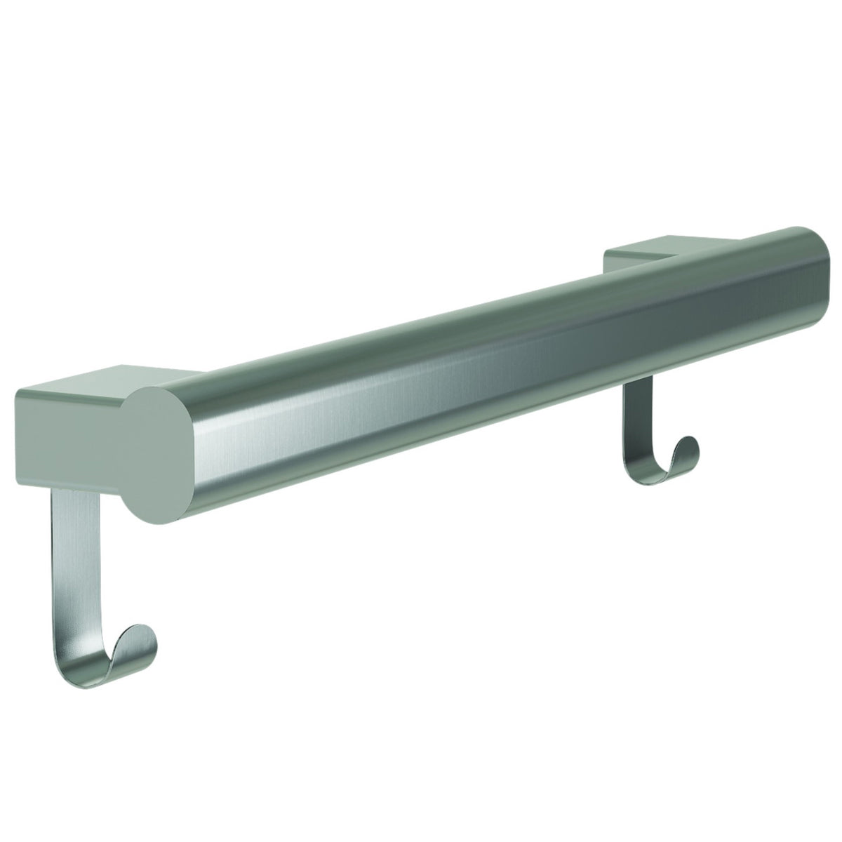 Bradley Elvari Series Grab Bar Oval, Stainless Satin w/ Hooks, 18" - 8B1-0011896  (Classic Satin Stainless)