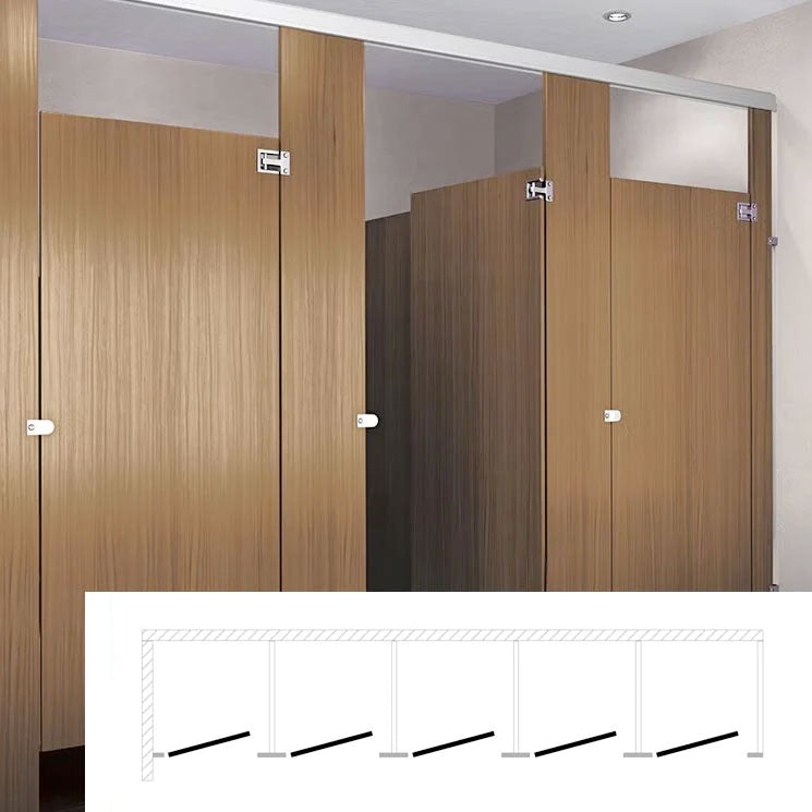 ASI Global Toilet Partition (Plastic Laminate) 5 In Corner (180"W x 61-1/4"D) - IC53660