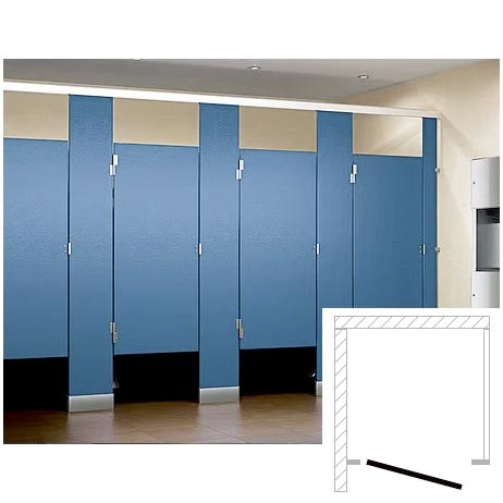 ASI Global Toilet Partition (Plastic) 1 ADA In Corner (60"W x 61-1/4"D) - ICADA