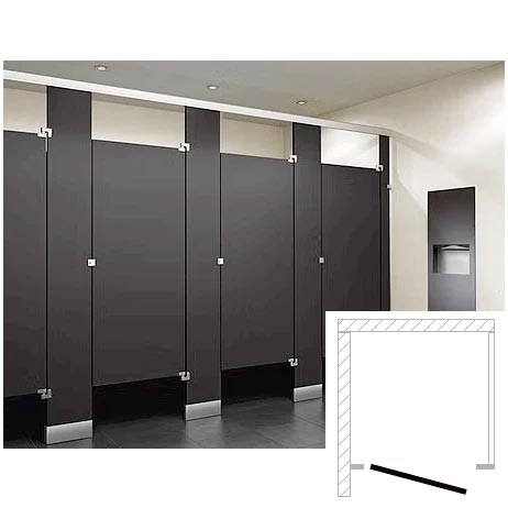 ASI Global Toilet Partition (Phenolic) 1 ADA Between Wall (60"W x 61-1/4"D) BWADA