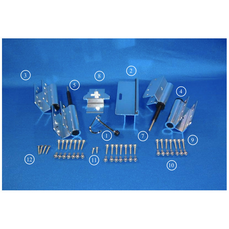 ASI Global 40-8441007 Door Hardware Kit, Solid Plastic, Aluminum Wrap-Around In-Swing Bathroom Stall Hardware - Door Hardware Kits
