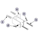 Bradley HDWP-A0106 Hardware Kit Pilaster To Wall, Stirrup Style, Solid Plastic, Aluminum . Bathroom Stall Hardware - Wall Brackets