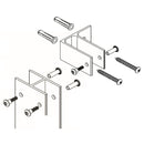 Bradley HDWP-A0287 Ending Alcove Panel Kit, Solid Plastic, Aluminum Stirrup Bathroom Stall Hardware - Alcove Brackets