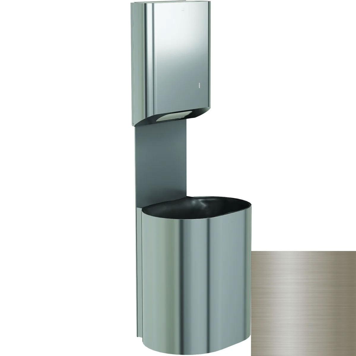 Bradley Elvari Series Towel/Waste Combination Unit - Surface Mounted, 14 GAL - 2B5-110000-BN, Brushed Nickel