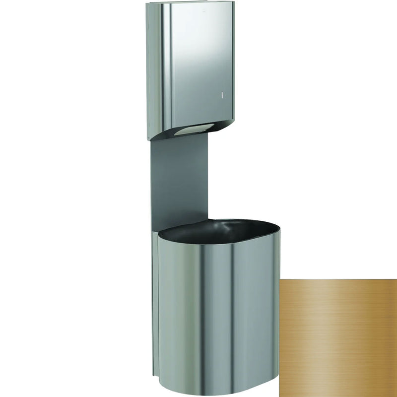 Bradley Elvari Series Towel/Waste Combination Unit - Surface Mounted, 14 GAL - 2B5-110000-BR, Brushed Brass