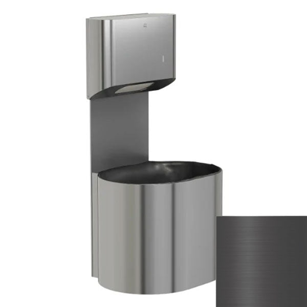 Bradley Elvari Series Towel/Waste Combination Unit - Surface Mounted, 10 GAL - 2B5-113400-BB, Brushed Black