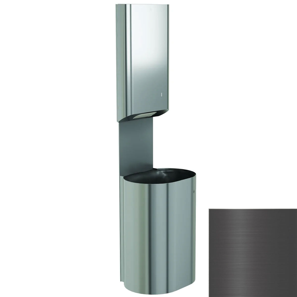 Bradley Elvari Series Towel/Waste Combination Unit - Surface Mounted, 18 GAL - 2B5-113600-BB, Brushed Black