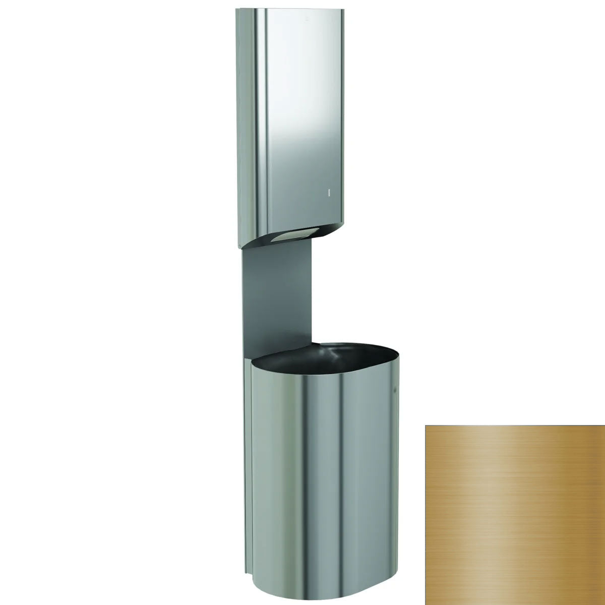 Bradley Elvari Series Towel/Waste Combination Unit - Surface Mounted, 18 GAL - 2B5-113600-BR, Brushed Brass