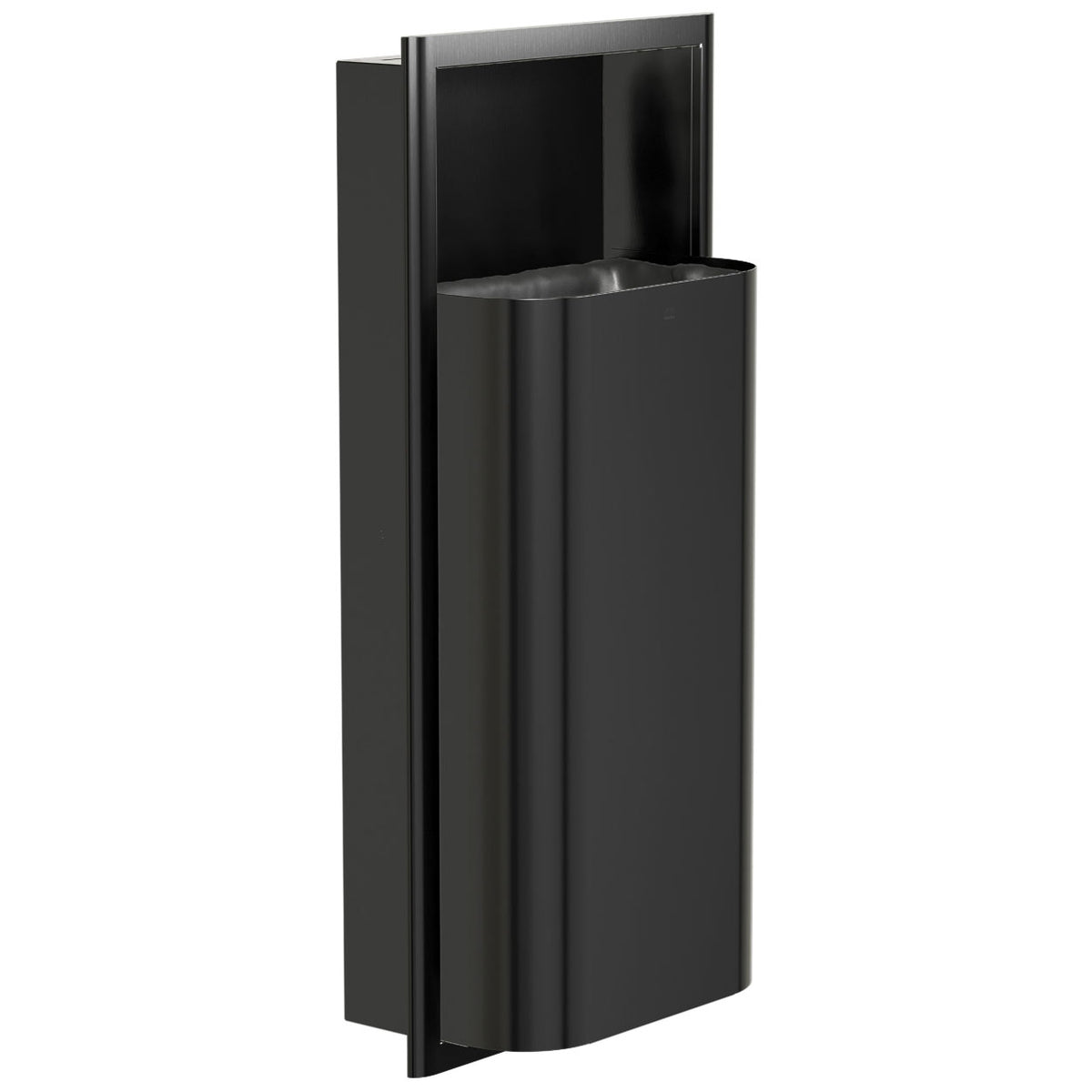 Bradley Elvari Series Waste Receptacles - Recessed, Medium Capacity, 12 GAL - 3B1-000000-BB, Brushed Black