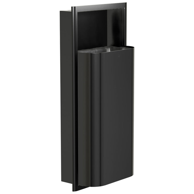 Bradley Elvari Series Waste Receptacles - Recessed, Medium Capacity, 12 GAL - 3B1-000000-BB, Brushed Black