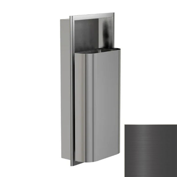 Bradley Elvari Series Waste Receptacles - Recessed, Medium Capacity, 12 GAL - 3B1-000000-BB, Brushed Black