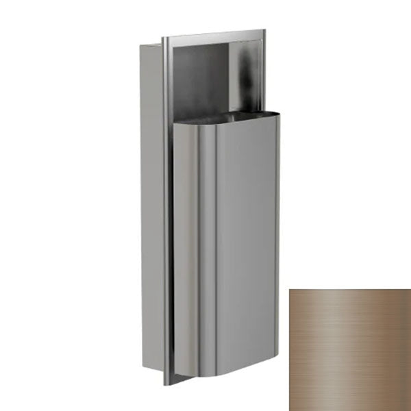 Bradley Elvari Series Waste Receptacles - Recessed, Medium Capacity, 12 GAL - 3B1-000000-BZ, Brushed Bronze