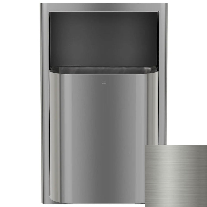Bradley Elvari Series Waste Receptacles - Recessed, Small Capacity, 8 GAL - 3B1-003400-BS, Brushed Stainless