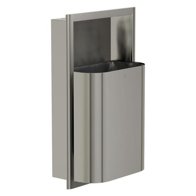 Bradley Elvari Series Waste Receptacles - Recessed, Small Capacity, 8 GAL - 3B1-003400-BS, Brushed Stainless