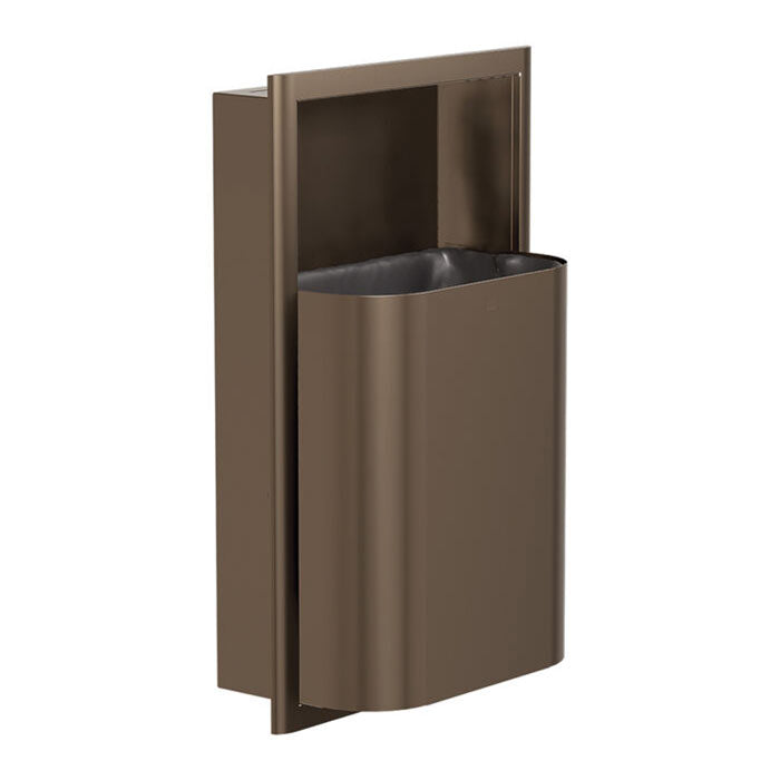 Bradley Elvari Series Waste Receptacles - Recessed, Small Capacity, 8 GAL - 3B1-003400-BZ, Brushed Bronze