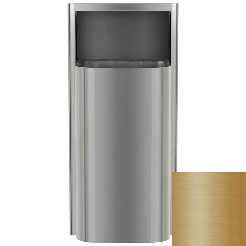 Bradley Elvari Series Waste Receptacles - Recessed, Large Capacity, 12 GAL - 3B1-003600-BR, Brushed Brass