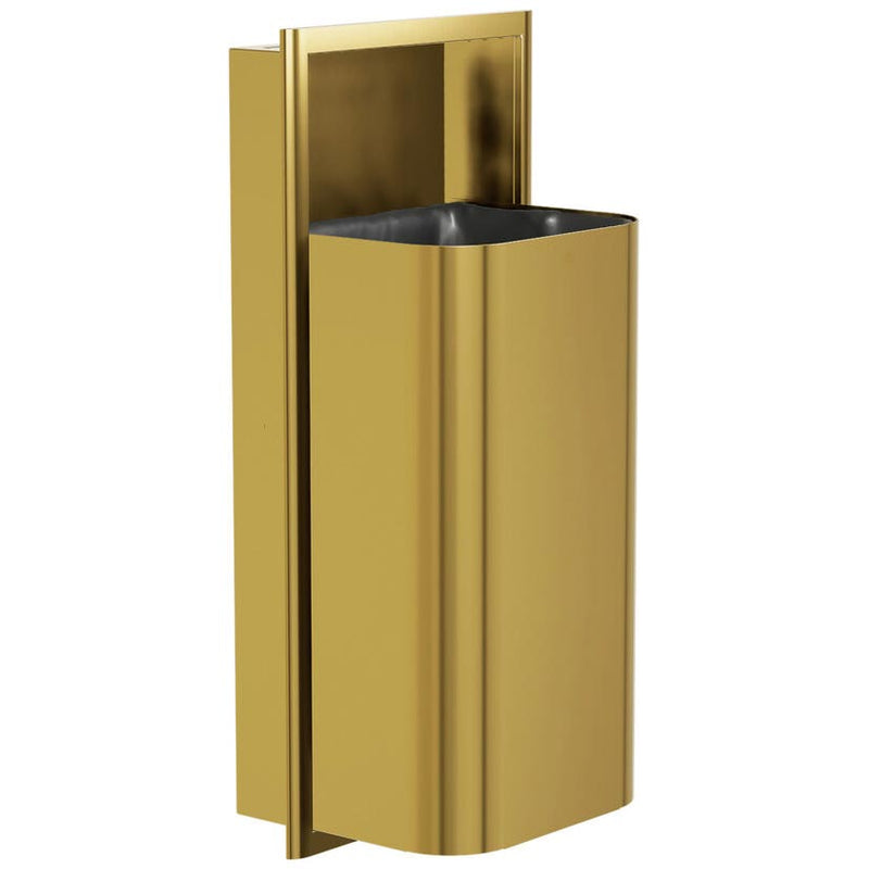 Bradley Elvari Series Waste Receptacles - Recessed, Large Capacity, 12 GAL - 3B1-003600-BR, Brushed Brass