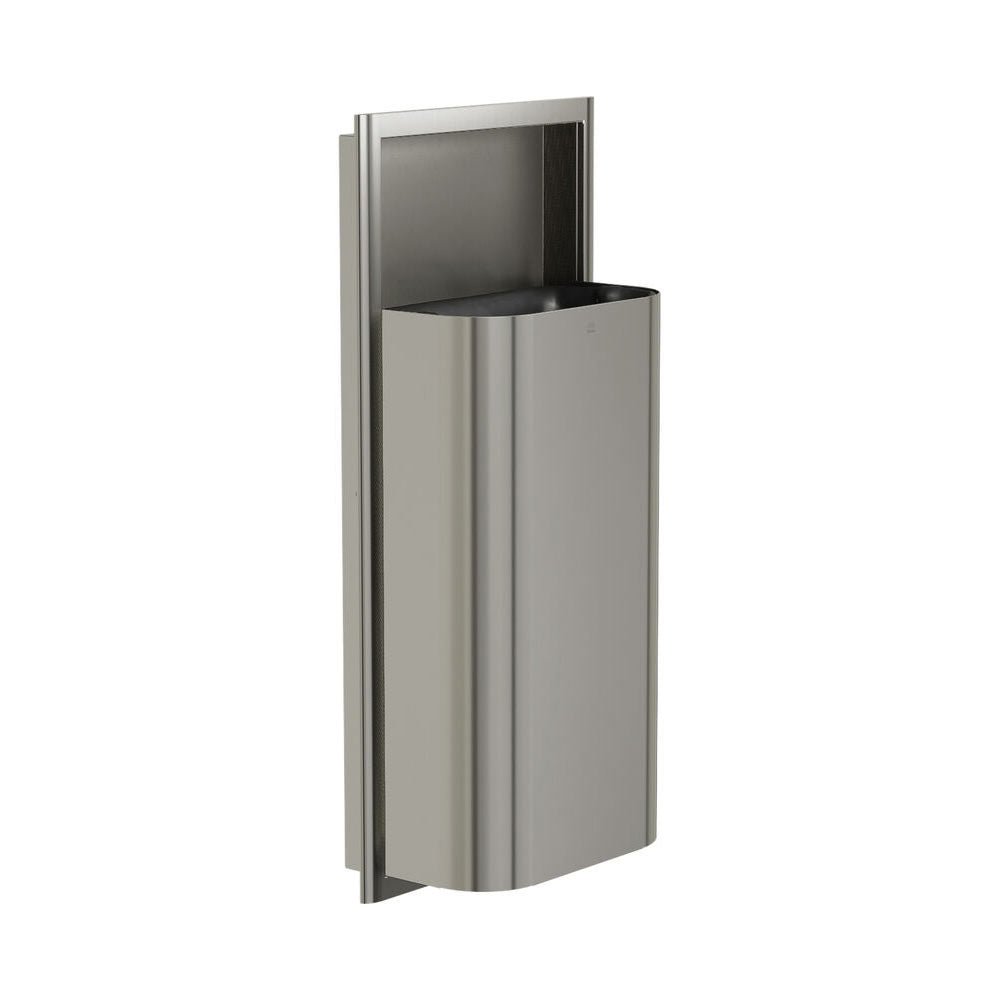 Bradley Elvari Series Waste Receptacles - Semi-Recessed, Medium Capacity, 12 GAL - 3B1-100000-BS, Brushed Stainless