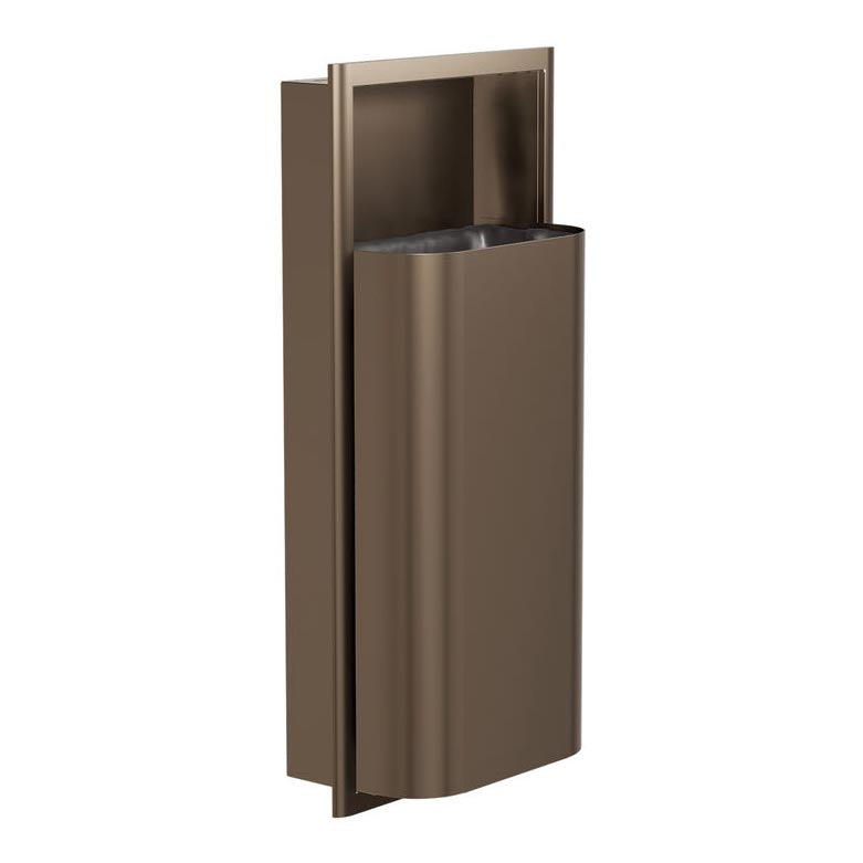 Bradley Elvari Series Waste Receptacles - Semi-Recessed, Medium Capacity, 12 GAL - 3B1-100000-BZ, Brushed Bronze