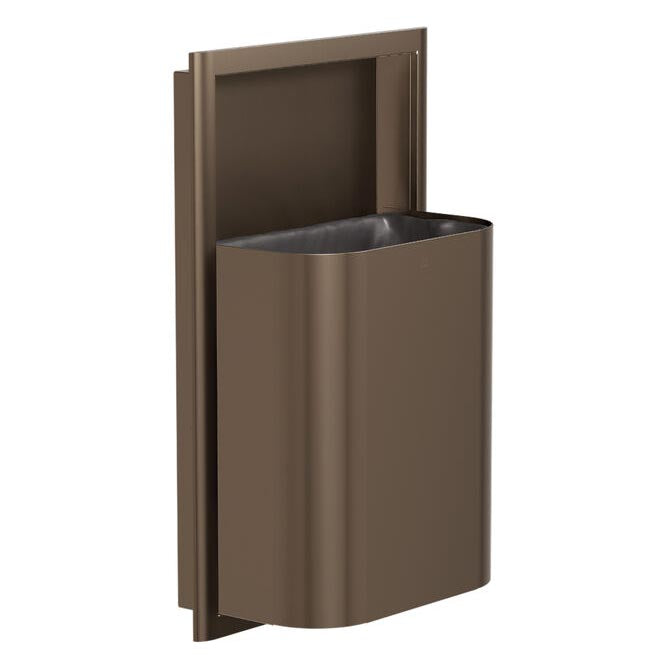 Bradley Elvari Series Waste Receptacles - Semi-Recessed, Small Capacity, 8 GAL - 3B1-103400-BZ, Brushed Bronze