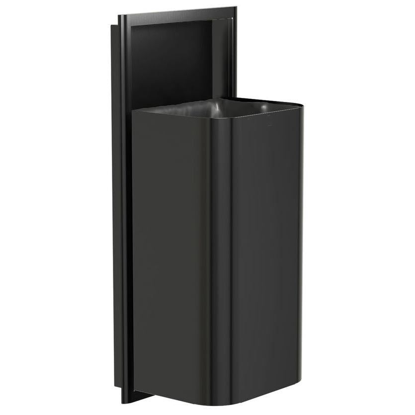 Bradley Elvari Series Waste Receptacles - Semi-Recessed, Large Capacity, 18 GAL - 3B1-103600-BB, Brushed Black