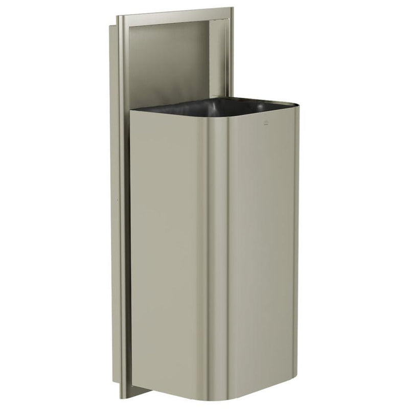 Bradley Elvari Series Waste Receptacles - Semi-Recessed, Large Capacity, 18 GAL - 3B1-103600-BN, Brushed Nickel