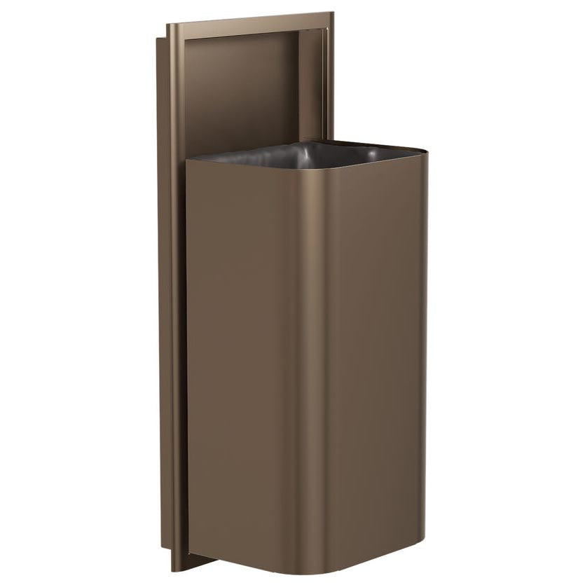 Bradley Elvari Series Waste Receptacles - Semi-Recessed, Large Capacity, 18 GAL - 3B1-103600-BZ, Brushed Bronze