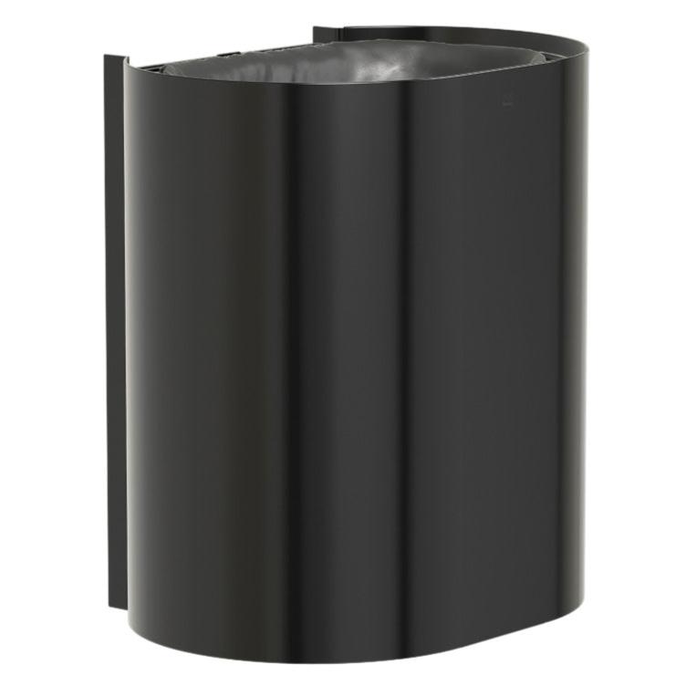 Bradley Elvari Series Waste Receptacles - Surface Mounted, Medium Capacity, 14 GAL - 3B1-110000-BB, Brushed Black