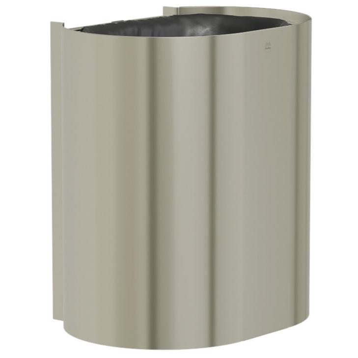 Bradley Elvari Series Waste Receptacles - Surface Mounted, Medium Capacity, 14 GAL - 3B1-110000-BN, Brushed Nickel