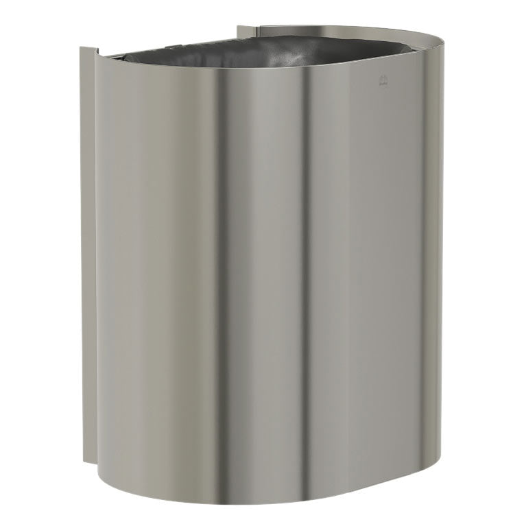 Bradley Elvari Series Waste Receptacles - Surface Mounted, Medium Capacity, 14 GAL - 3B1-110000-BS, Brushed Stainless