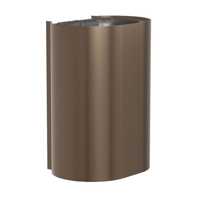 Bradley Elvari Series Waste Receptacles - Surface Mounted, Large Capacity, 18 GAL - 3B1-113600-BZ, Brushed Bronze