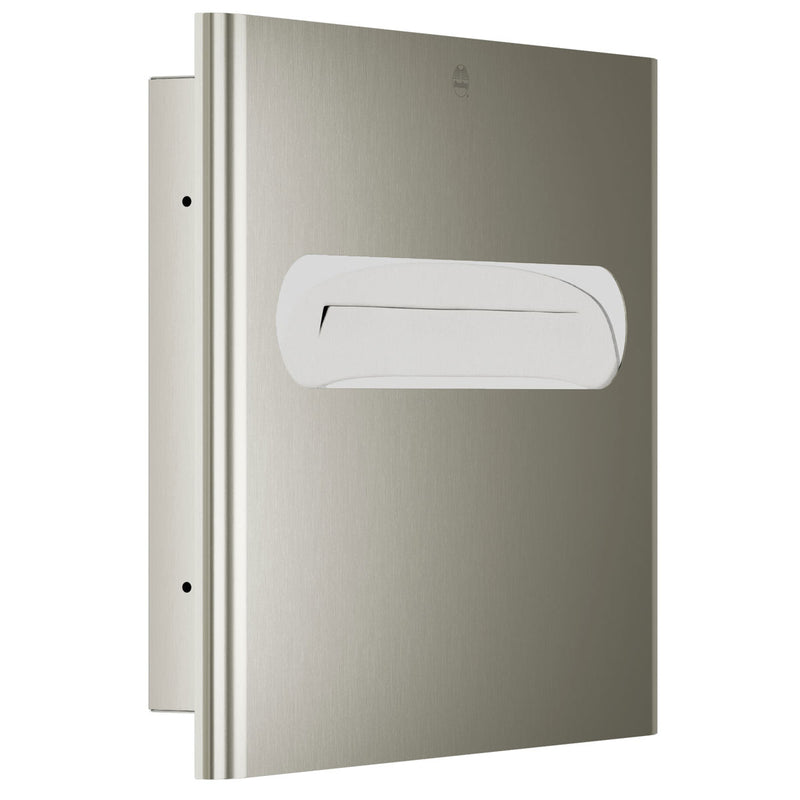 Bradley Elvari Series Seat Cover Dispenser - Recessed Mounted, Large Capacity - 5B1-003600-BN, Brushed Nickel
