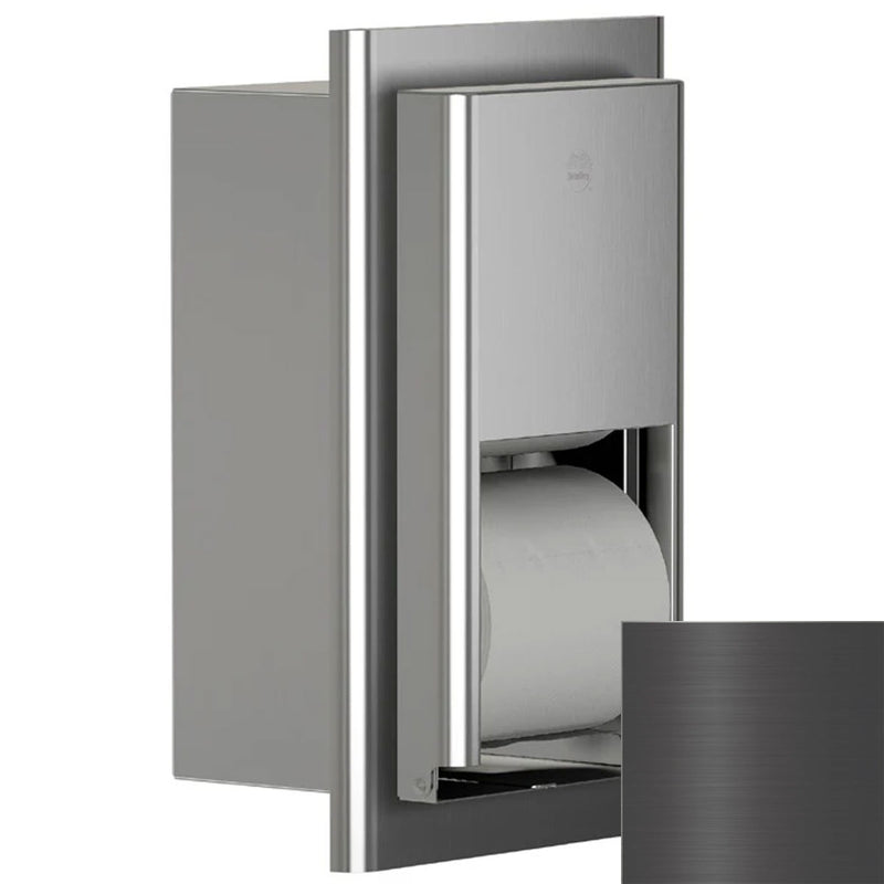 Bradley Elvari Series Toilet Tissue Dispenser - Recessed Mounted, Medium Capacity - 5B2-000000-BB, Brushed Black
