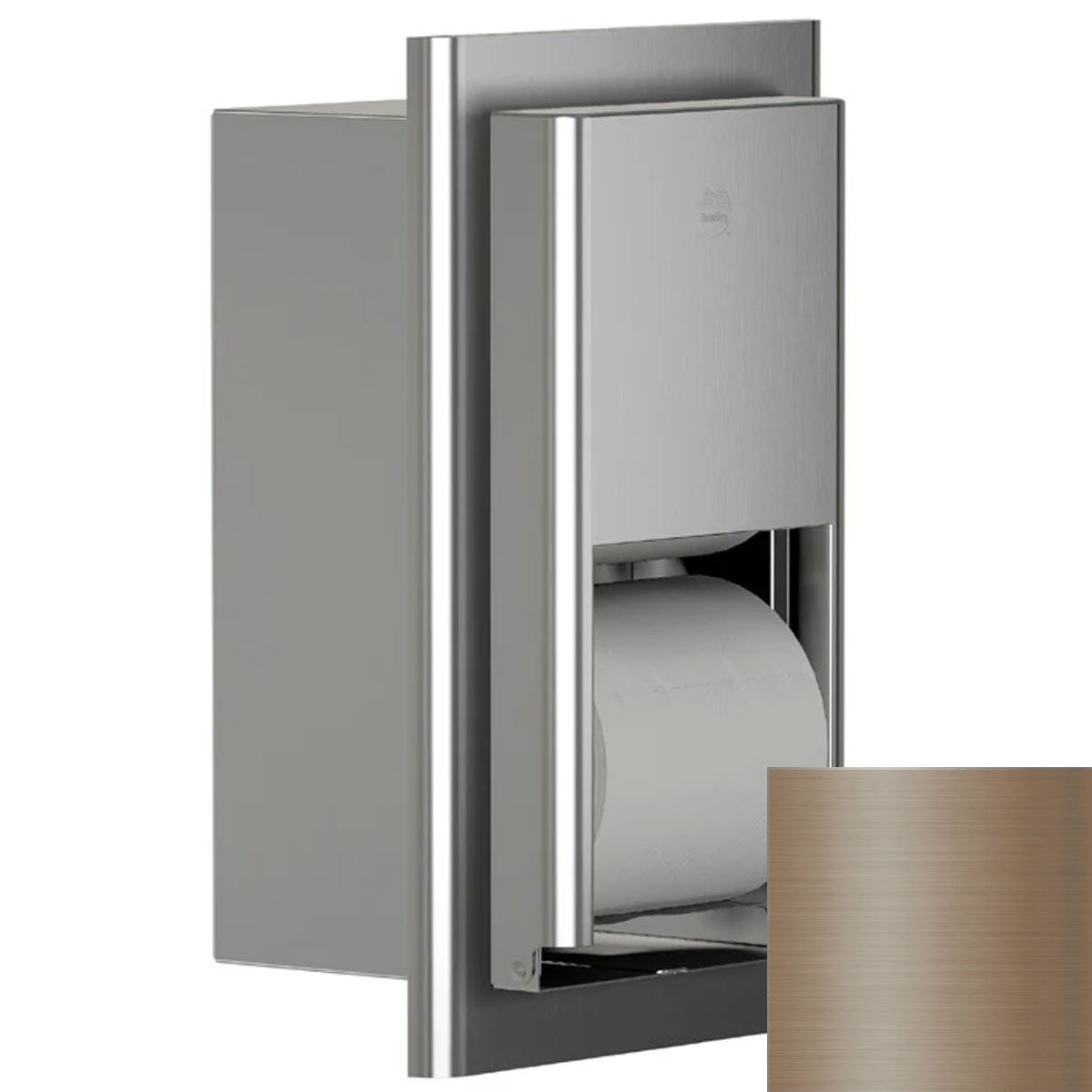 Bradley Elvari Series Toilet Tissue Dispenser - Recessed Mounted, Medium Capacity - 5B2-000000-BZ, Brushed Bronze