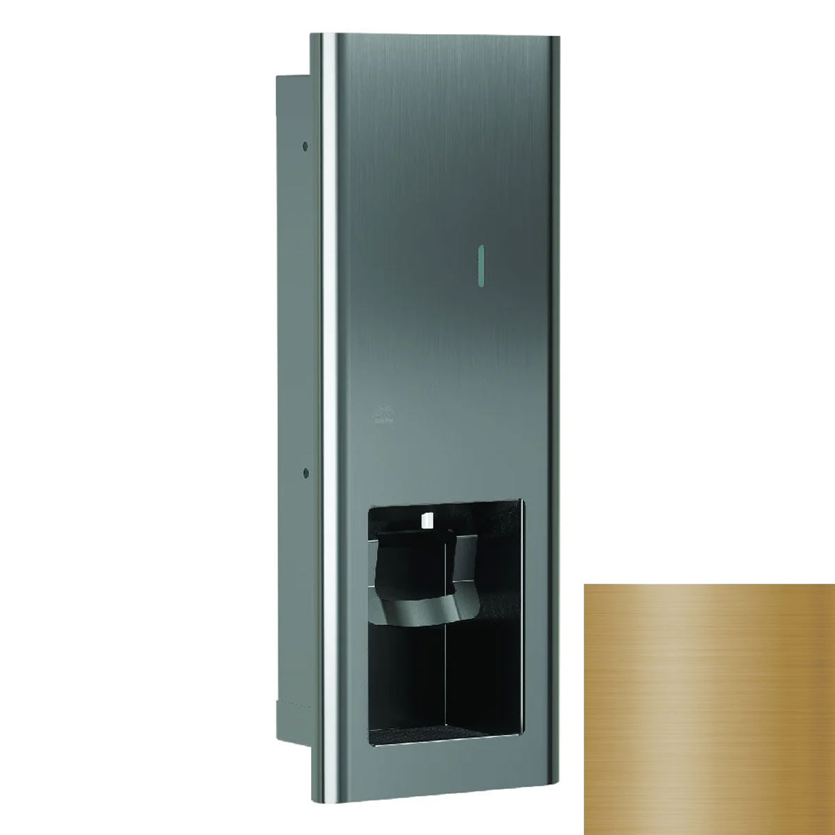 Bradley Elvari Series Liquid Soap/Gel Sanitizer Dispenser - 40oz, Recessed - 6B1-000000-BR, Brushed Brass