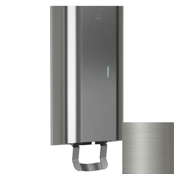 Bradley Elvari Series Liquid Soap/Gel Sanitizer Dispenser - 40oz, Surface Mounted, Drip Tray - 6B1-110000T-BS, Brushed Stainless